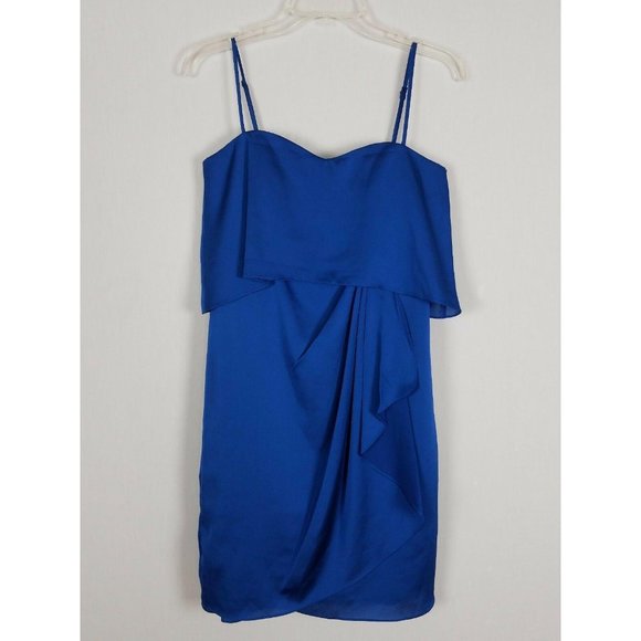 Max‎ and Cleo Spaghetti strap faux wrap around dark blue formal dress size 2 - Picture 5 of 5